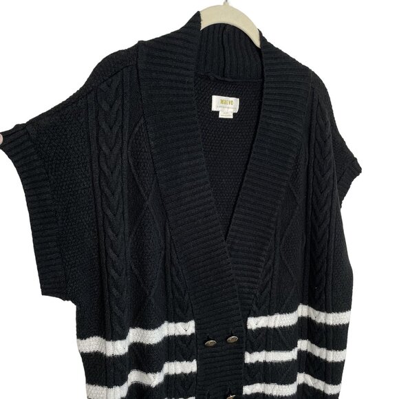 Maeve by Anthropologie Black Striped Knit Sweater Vest, M - Picture 4 of 9